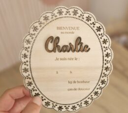 carte annonce naissance bois personnalisé personnalisable prénom date de naissance heure de naissance poids de naissance taille de naissance